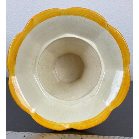 Hand Painted Wade Heath Vase Leaf design Art Deco 6" Tall England - Picture 6 of 7